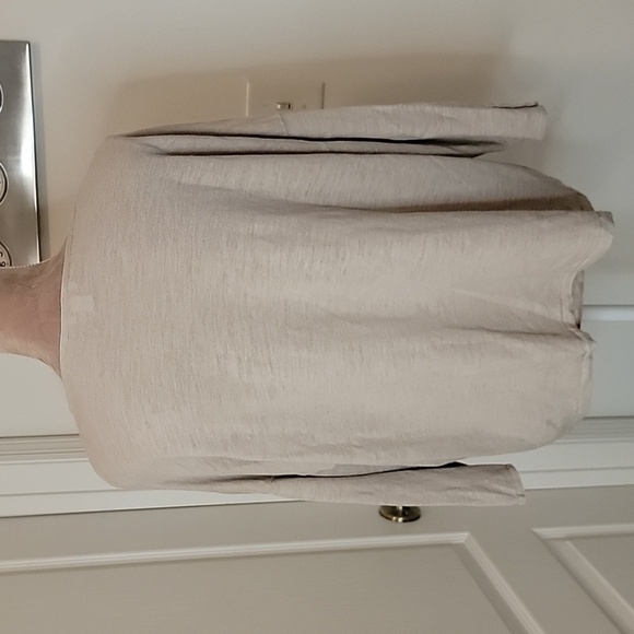 J. Jill Linen Blend Boxy Knit 3/4 Sleeve Knit Top. EUC.  Oatmeal in color. - Picture 3 of 6